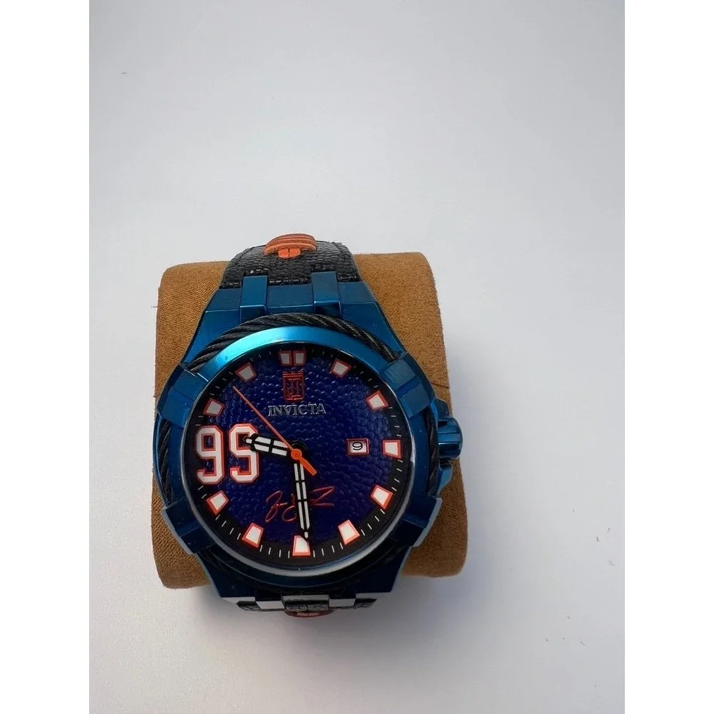 #W007 Invicta Jason Taylor Ltd Ed #28524 95/999 Mens Watch Blue Football Dial